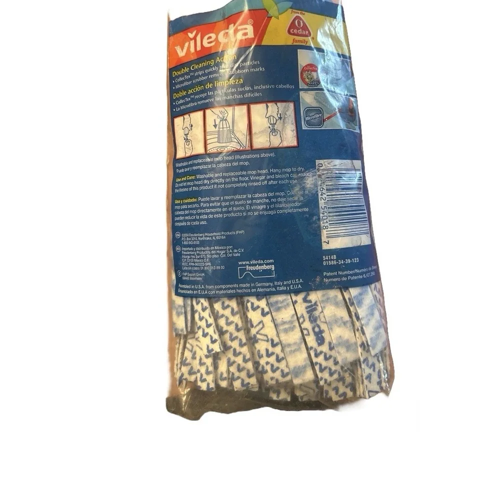 Vintage O Cedar Vileda Pro Wring Refill Microfiber Scrubber Machine Washable NEW